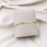 Pulseira Masculina Elo Figaro Prime - Dourado