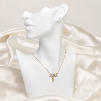Colar Feminino Mãe Cravejado com Pingente Filho