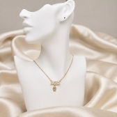 Colar Feminino Mãe Cravejado com Pingente Filho - Menina