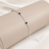 Pulseira Corações Aurora - Prateado
