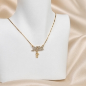 Colar Feminino Mãe Cravejado com Pingente Filho - Menino
