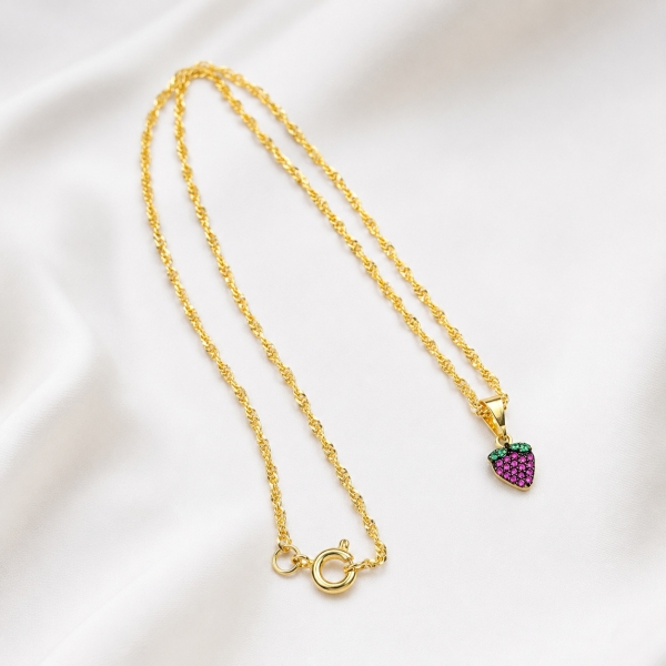 Conjunto Infantil Doce Morango - Dourado