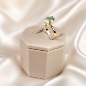 Anel Solitário Virgínia 10mm - Verde Peridoto