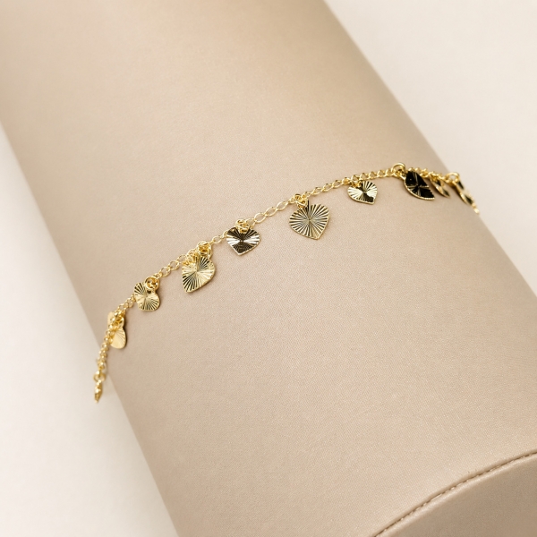 Pulseira Corações Lumière - Dourado