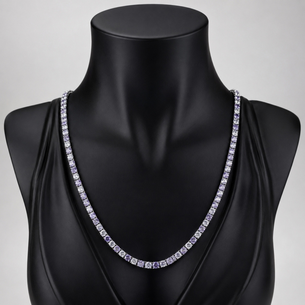 Colar Riviera Leggero - Cristal com Lilás