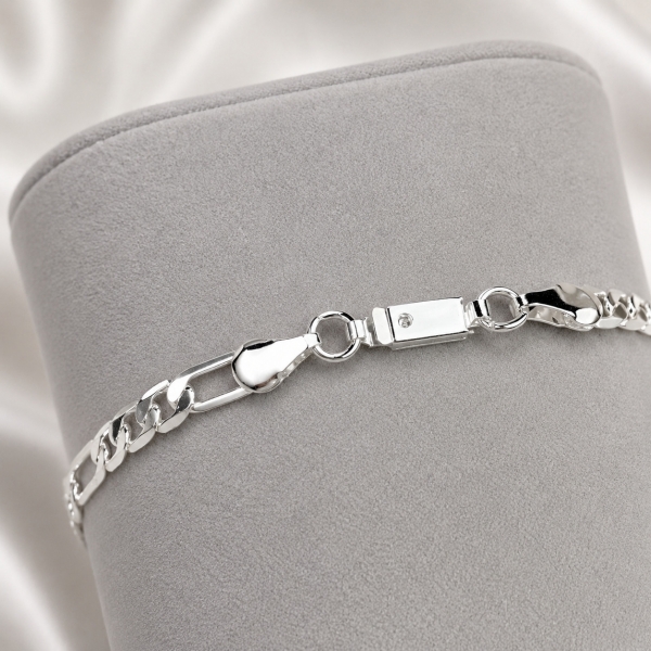 Pulseira Masculina Elo Figaro Prime - Prateado