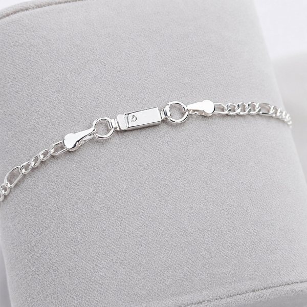 Pulseira Masculina Elo Figaro Prestige - Prateado