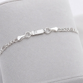 Pulseira Masculina Elo Figaro Prestige - Prateado