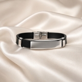 Pulseira Masculina Urban Black - Prateado